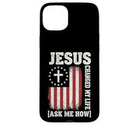 Jesus Changed My Life, Ask Me How, Patriotic Faith Design Case for iPhone 15 Plus