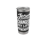 Jesus Changed My Life Ask Me How Stainless Steel Insulated Tumbler