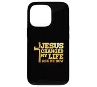 Jesus Changed My Life Asked Me How Christ Devotee Faithcross Case for iPhone 13 Pro