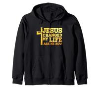 Jesus Changed My Life Asked Me How Christ Devotee Faithcross Zip Hoodie