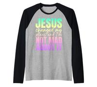 Jesus Changed My Plans and I’m Not Mad About It Christian Raglan Baseball Tee