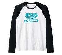 Jesus Changes Everything Christian Church Baptism Raglan Baseball Tee