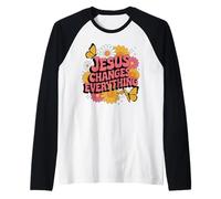 Jesus Changes Everything Faith Christian Baptism & Salvation Raglan Baseball Tee