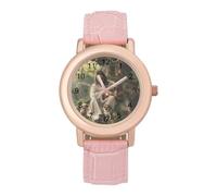 Jesus Chihuahua Dog Women's PU Leather Strap Watch Analog Quartz Watch Casual Wristwatch for Home Work