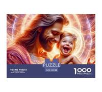 Jesus Child Joy Educational Game Challenge 1000 Piece Puzzle for Adults -Jesus Laughing Baby Decompression Fun Present for Home52x38cm/1000pcs