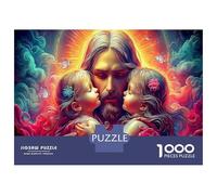 Jesus Christ 1000 Piece Jigsaw Puzzle Two Young Girls Concentration Training Leisure Time Wall Decor Framed Art 38x26cm/1000pcs