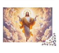 Jesus Christ 1000-Piece Premium Cardboard Heavenly Divine Style Adult Jigsaws, Stress Relief, Home Activity & Gift, Challenging Game for Family Nights & Holidays 38x26cm/1000pcs