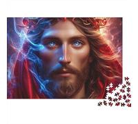 Jesus Christ 1000pc Thick Cardboard Jigsaw Puzzle for Stress Relief Seekers Christmas Gathering Home Decor Holiday Pastime Social Icebreaker Present 38x26cm/1000pcs