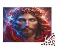 Jesus Christ 1000pcs Jigsaw Puzzle for Adults, Recycled Paper, Non-Reflective Surface, Jesus Portrait, Educational Family Fun, Improves Concentration & Problem-Solving 38x26cm/1000pcs