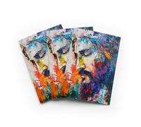 Jesus Christ Abstract Portrait Greeting Card Colourful Faith Any Occasion Set of 3 Blank Inside 5x7 Inch 13x18 cm