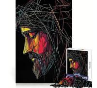Jesus Christ Abstract Portrait Jigsaw Puzzle 1000 Piece for Teenagers Cognitive Boost Smooth Connection Fun Play Art Piece (50x75cm)