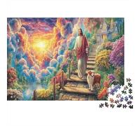 Jesus Christ Adult Jigsaws 1000Pc Recycled Material Dog Companion Jigsaw Puzzle Educational Game Decompression Parent Child Game Props for Home 70x50cm/1000pcs
