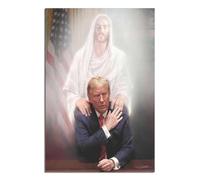 Jesus Christ And Donald Trump Poster Canvas Art Print Office Family Bedroom Decorative Posters Gift Wall Decor Poster 24x36inchs(60x90cm) Unframe-style