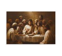 Jesus Christ And The Last Supper Poster, Savior, Christian Wall Art, Religious Prints, Watercolor, LDS Art, Sacrament Unframe-style 12x18inch(30x45cm)