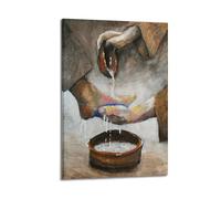Jesus Christ Art Print Poster Jesus Washed His Disciples' Feet Bible Story As I Have Print Gospel Home Decor Baptism Gift Painting Of Jesus Christ For Office Bedroom Chu08x12inch(20x30cm)