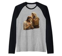Jesus Christ Baptized by John The Baptist Sacred Art Raglan Baseball Tee