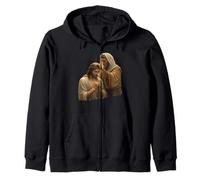 Jesus Christ Baptized by John the Baptist Sacred Art Zip Hoodie