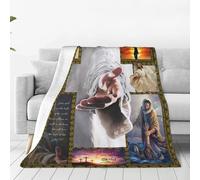Jesus Christ Blanket Christian Religious Bible Verse Scripture Decor Throw Blanket Hand Of God Inspirational Gifts For Women Men Super Warm Soft Plush Fleece Flannel Bed Blanket For Kids Adult 60"X50"