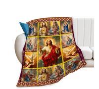 Jesus Christ Blanket Christian Virgin Mary Blanket Religious Throw Faith Catholic Christian Gifts for Prayer Soft Plush Fleece Flannel Blanket for Kids Adults Men Women 40"x50"