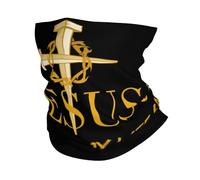 Jesus Christ Blessed Saved My Life Deep Yellow Men Women Bandana Breathable Neck Gaiter Windproof Snood For Walking Cycling Sport Motorcycle