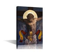 Jesus Christ Canvas Art Wall Framed Body and Blood Sacrifice of Jesus Christ Poster Artwork Modern Home Decor for Home Living Room Dining Room Wall Decor Posters Prints Ready to Hang - 36" W x 24" H