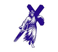 Jesus Christ Clipart Design and Jesus Son of god Engraving Decals 50.4x70.7cm Equipped with Transfer Film kit DarkBlue