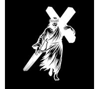 Jesus Christ Clipart Design and Jesus Son of god Engraving Decals 50.4x70.7cm Window Decals White