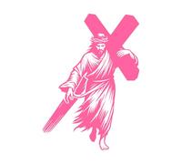 Jesus Christ Clipart Design and Jesus Son of god Engraving Decals 57.6x80.8cm Easy Installation Pink