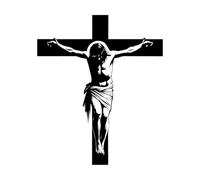 Jesus Christ Clipart Design and Jesus Son of god Engraving Decals 65.6x78.1cm Removable Without Leaving Glue Black