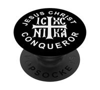 Jesus Christ Conqueror IC XC NIKA PopSockets Adhesive PopGrip