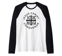 Jesus Christ Conqueror IC XC NIKA Raglan Baseball Tee
