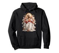 Jesus Christ Coquette Christian Easter Crown Floral Rose Bow Pullover Hoodie