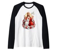 Jesus Christ Coquette Christian Easter Dove Heart Crown Rose Raglan Baseball Tee