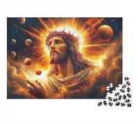 Jesus Christ Cosmic 1000 Pieces Premium Cardstock Jigsaw Puzzle Set for Adults, Educational Challenge, Home Leisure Activity, Great Gift Idea for Puzzle Fans 52x38cm/1000pcs