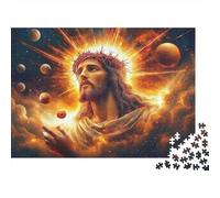 Jesus Christ Cosmic Puzzle for Adults: Jesus with Crown of Thorns Brainteasing & Challenging Game for Wall Decoration 38x26cm/1000pcs