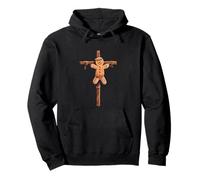 Jesus Christ Cross with Gingerbread Man Costume Pullover Hoodie