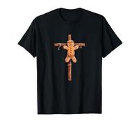 Jesus Christ Cross with Gingerbread Man Costume T-Shirt