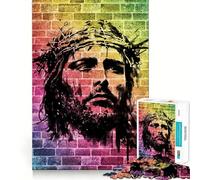 Jesus Christ Crown Agony Jigsaw 1000 Pieces for Teenagers Unwind Game Clear Hue Enjoyable Challenge Xmas Gift (38x26cm)