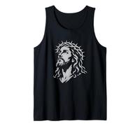Jesus Christ Crown of Thorns Christian Easter Icon Tank Top