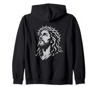 Jesus Christ Crown Of Thorns Christian Easter Icon Zip Hoodie