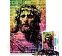 Jesus Christ Crown Thorns Jigsaw Puzzle for Teenagers 1000 Pieces Strong Memory Calm Daily Joyful Challenge Xmas Gift (38x52cm)
