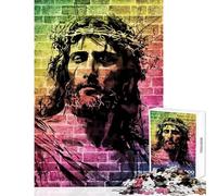 Jesus Christ Crown Thorns Jigsaw Puzzles 1000 Piece for Adults Enhance Focus for Better Performance Quiet Soothing Playtime Fun (50x75cm)