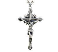 Jesus Christ Crucifix Large Religious Pendant Necklace for Men, 17.7-31.4" Chain, only Pendant