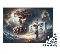 Jesus Christ Crucifixion 1000 Piece Jigsaws Featuring Artistic Design Favourites Jigsaw As Anti-stress Puzzles for Digital Detox Activities 38x26cm/1000pcs