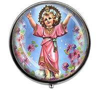 Jesus Christ Divino Nino Catholic Medal Divine Child Jesus Religious Christian - Art Photo Pill Box - Charm Pill Box - Glass Candy Box