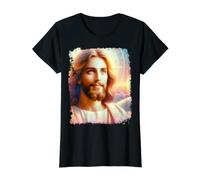 Jesus Christ Face Value Graphic T-Shirt, Women, Black, S
