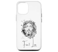 Jesus Christ "Fiat Lux" Ink Painting with Quote Case for iPhone 12/12 Pro