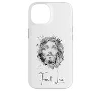 Jesus Christ "Fiat Lux" Ink Painting with Quote Case for iPhone 14