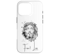 Jesus Christ "Fiat Lux" Ink Painting with Quote Case for iPhone 16 Pro