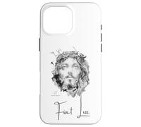Jesus Christ "Fiat Lux" Ink Painting with Quote Case for iPhone 16 Pro Max